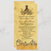 programma voor een rustige octopus strandbruiloft programmakaart (Voorkant / Achterkant)