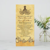 programma voor een rustige octopus strandbruiloft programmakaart (Staand voorkant)