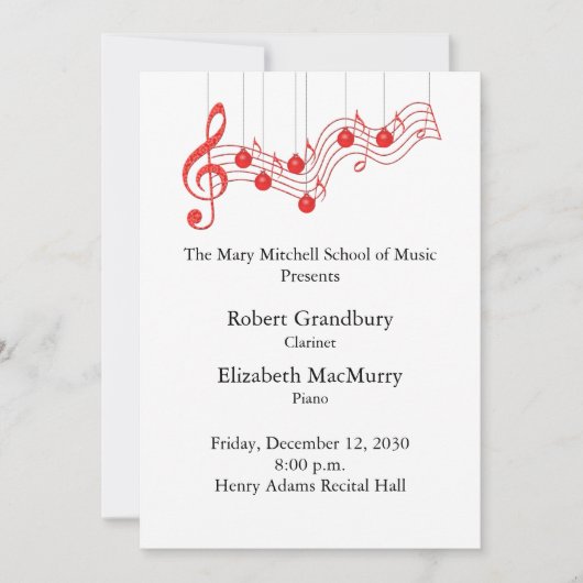 Programma voor feestelijke muziekoverweging (Voorkant)