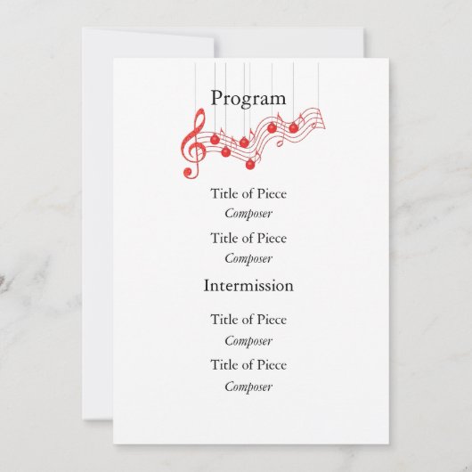 Programma voor feestelijke muziekoverweging (Achterkant)