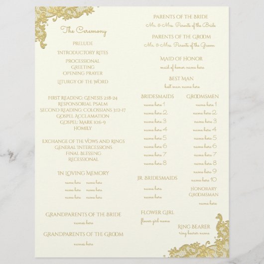 programma voor gouden en ivoren bruiloft (Achterkant)