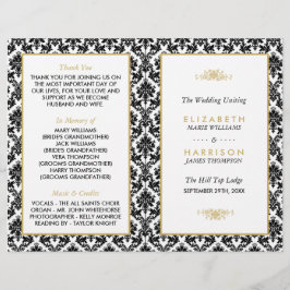 programma voor gouden, zwarte en witte bruiloft