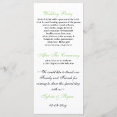 programma voor groene bruiloft programmakaart (Achterkant)