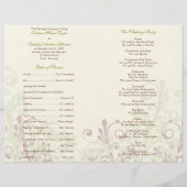 Programma voor groene en Abstracte Floral Wedding (Achterkant)