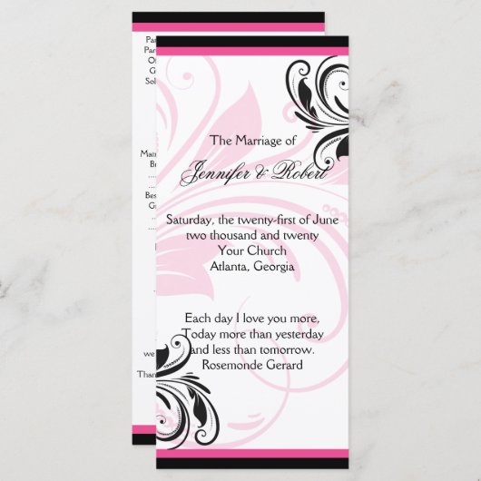 Programma voor het binden van een zwart en donkerr programmakaart (Voorkant / Achterkant)