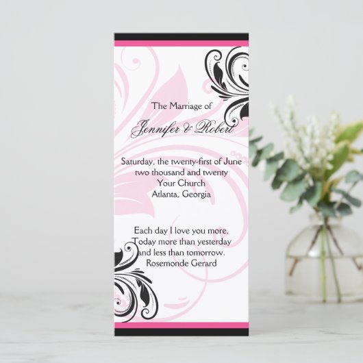 Programma voor het binden van een zwart en donkerr programmakaart (Staand voorkant)