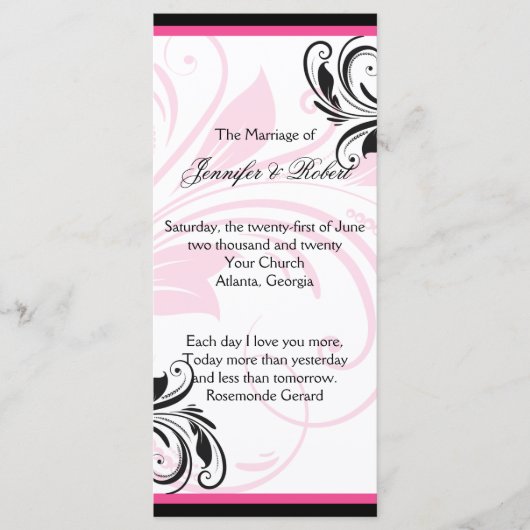 Programma voor het binden van een zwart en donkerr programmakaart (Voorkant)