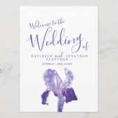 Programma voor het binden van paarse irisbloem programmakaart (Voorkant)