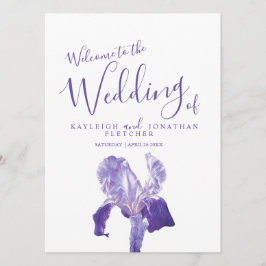 Programma voor het binden van paarse irisbloem programmakaart