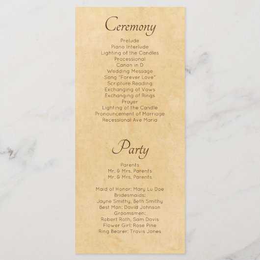  programma voor het binden van rode en gele rozen programmakaart (Achterkant)