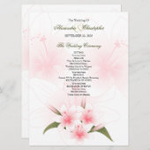 Programma voor het binden van roze en witte gelili programmakaart (Voorkant / Achterkant)