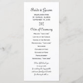 Programma voor het binden van zwarte en witte roze programmakaart (Achterkant)