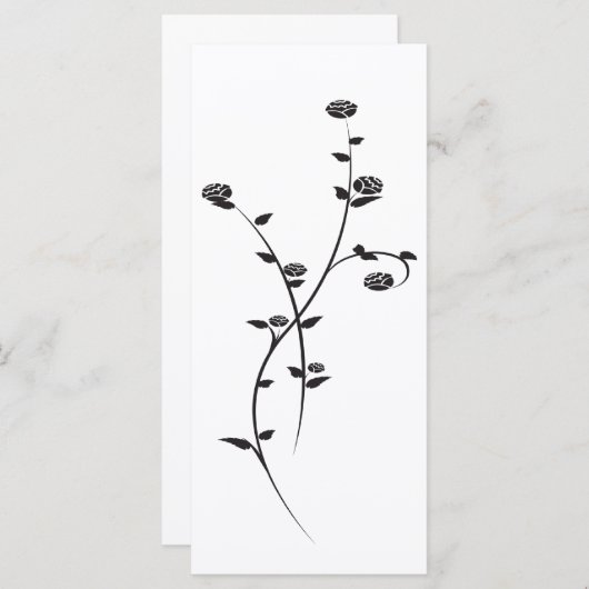 Programma voor het binden van zwarte en witte roze programmakaart (Voorkant / Achterkant)