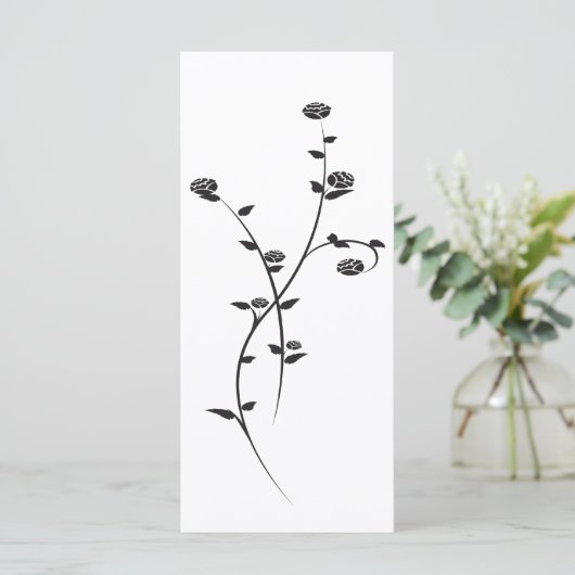 Programma voor het binden van zwarte en witte roze programmakaart (Staand voorkant)