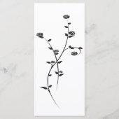 Programma voor het binden van zwarte en witte roze programmakaart (Voorkant)