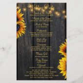 Programma voor het bruiloft van zonnebloemrijke go (Achterkant)