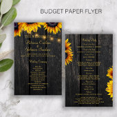Programma voor het bruiloft van zonnebloemrijke go flyer