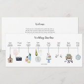 Programma voor het evenement op huwelijksdag (Voorkant / Achterkant)