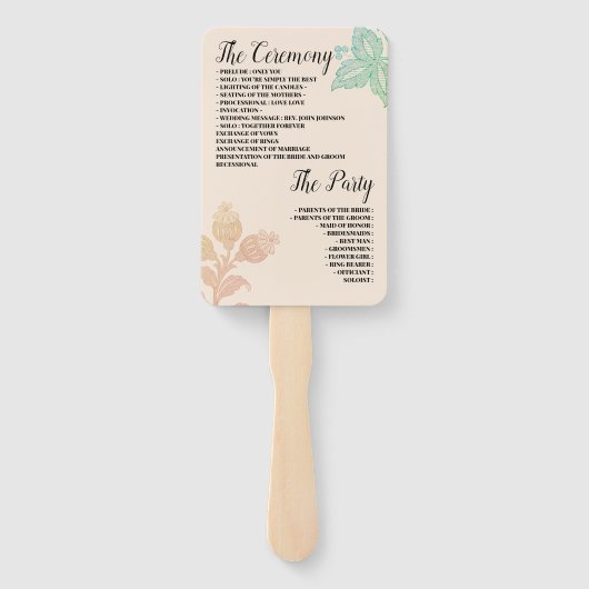  programma voor het groene weduwschap tussen de pa handwaaier (Achterkant)