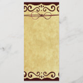  programma voor het huwelijk met Rol Rustic Programmakaart (Achterkant)