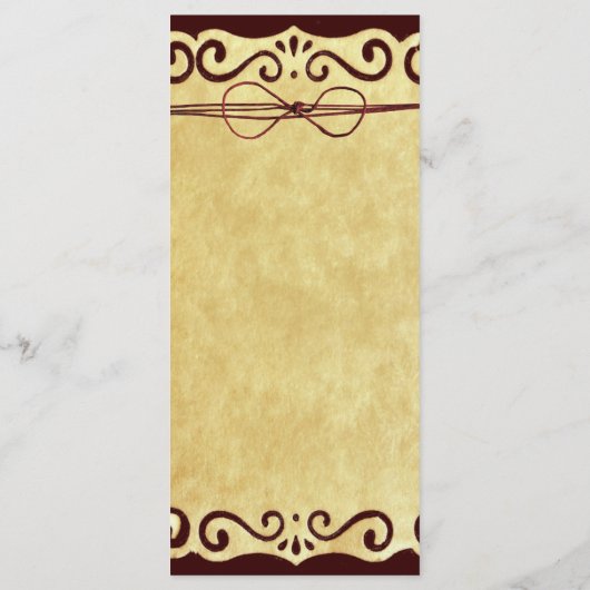  programma voor het huwelijk met Rol Rustic Programmakaart (Achterkant)