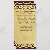  programma voor het huwelijk met Rol Rustic Programmakaart (Voorkant / Achterkant)