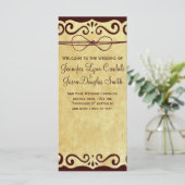  programma voor het huwelijk met Rol Rustic Programmakaart (Staand voorkant)