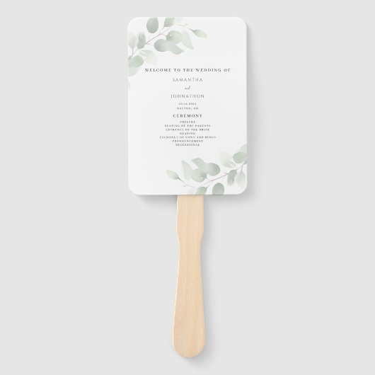 Programma voor het huwelijk tussen de Grieken Euca Handwaaier (Voorkant)