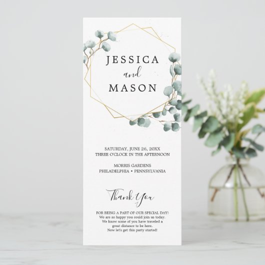 Programma voor het huwelijk tussen de Grieken Euca Programmakaart (Staand voorkant)