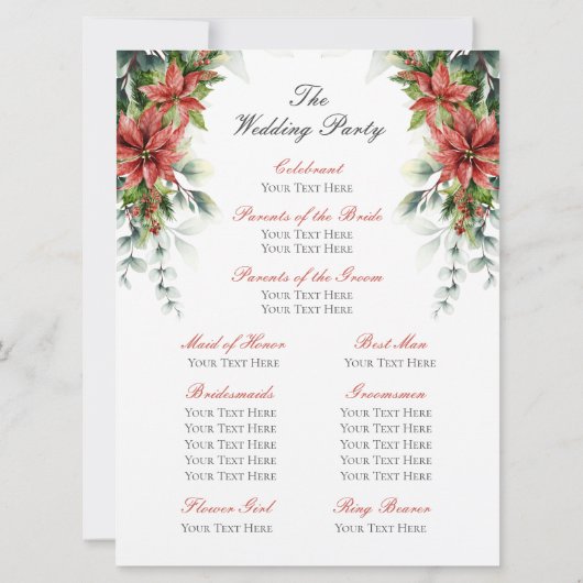 Programma voor het huwelijk tussen de Holiday Poin (Achterkant)