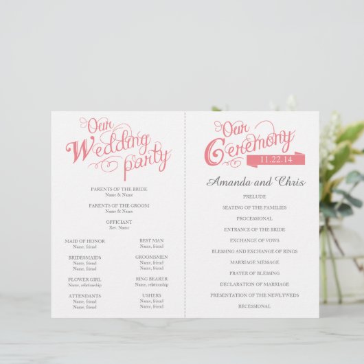  programma voor het huwelijk tussen koraalliefhebb (Staand voorkant)