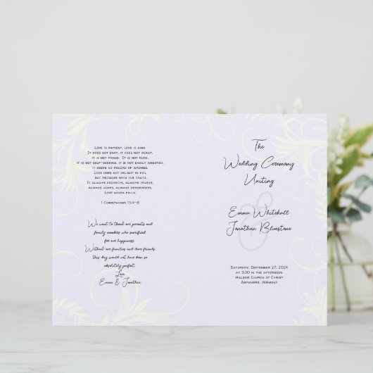 programma voor het huwelijk tussen lavender Flouri (Staand voorkant)