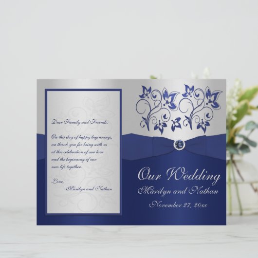 Programma voor het huwelijk tussen Navy en Silver  (Staand voorkant)