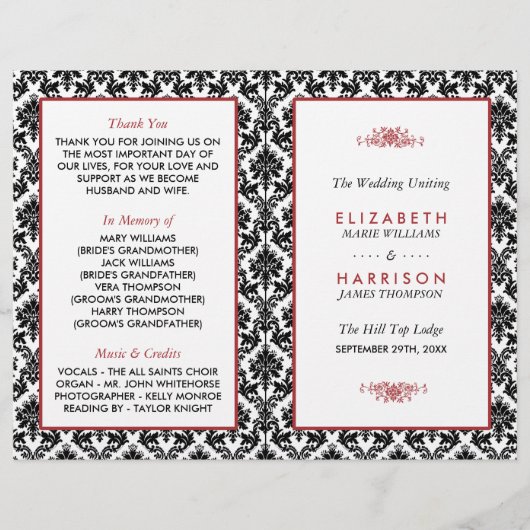  programma voor het huwelijk tussen rood, zwart en (Voorkant)