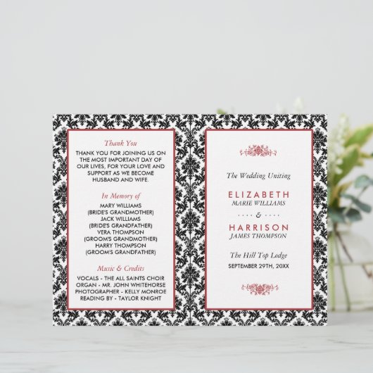  programma voor het huwelijk tussen rood, zwart en (Staand voorkant)