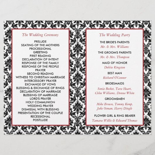  programma voor het huwelijk tussen rood, zwart en (Achterkant)