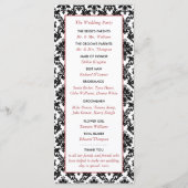  programma voor het huwelijk tussen rood, zwart en programmakaart (Achterkant)