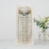 Programma voor het huwelijk tussen Rozen en Antler Programmakaart (Staand voorkant)