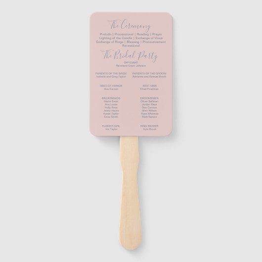 Programma voor het huwelijk tussen Rozen van moste Handwaaier (Achterkant)