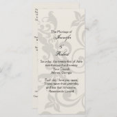 Programma voor het huwelijk van Charcoal en Ivory  Programmakaart (Voorkant / Achterkant)