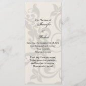 Programma voor het huwelijk van Charcoal en Ivory  Programmakaart (Voorkant)