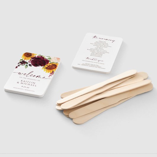 Programma voor het huwelijk van de herfst - Zonneb Handwaaier (Niet-gemonteerd)