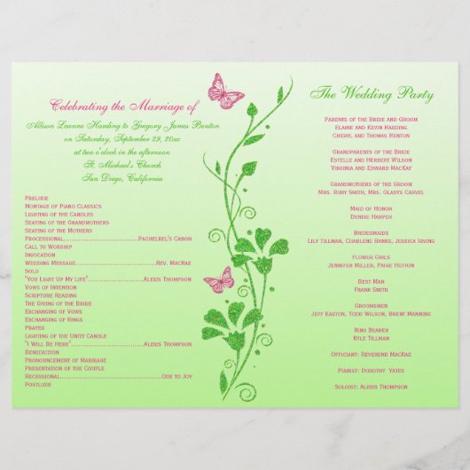 Programma voor het rondbinden van roze en groene v (Achterkant)