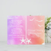 Programma voor het strandbruiloft van roze en paar (Staand voorkant)