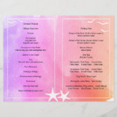 Programma voor het strandbruiloft van roze en paar (Achterkant)