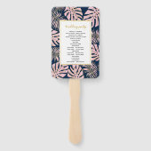 Programma voor het trouteren van roze goudbladeren handwaaier (Achterkant)