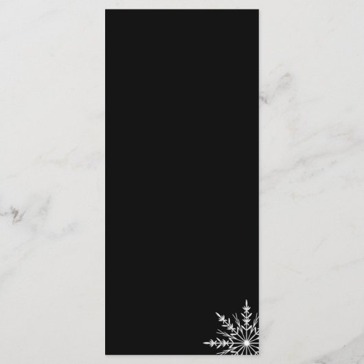 Programma voor het winterweddenschap tussen zwarte programmakaart (Achterkant)