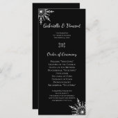 Programma voor het winterweddenschap tussen zwarte programmakaart (Voorkant / Achterkant)