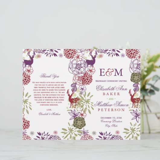 Programma voor huwelijk met finale feestdag (Staand voorkant)