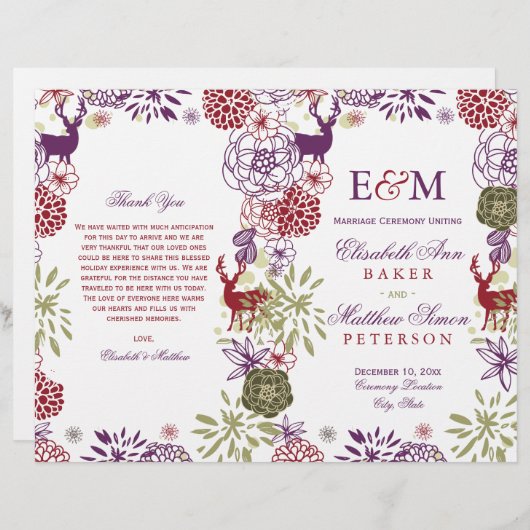 Programma voor huwelijk met finale feestdag (Voorkant / Achterkant)